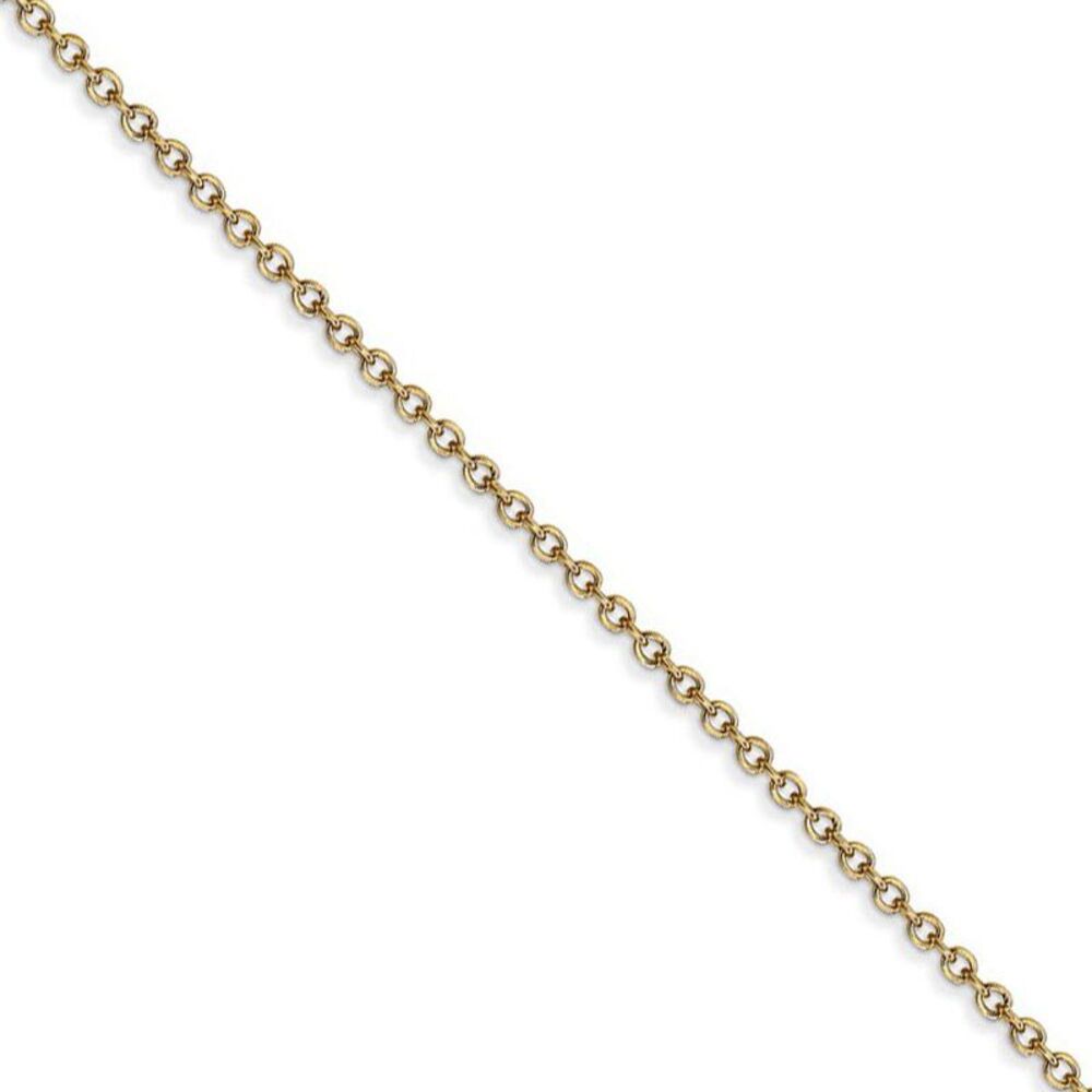 1.4mm, 14k Yellow Gold Solid Link Cable Chain Necklace, 20 Inch